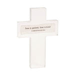 “Love Is” Sentiment Acrylic Cross by Mud Pie at Confetti Gift and Party Tuscaloosa Alabama