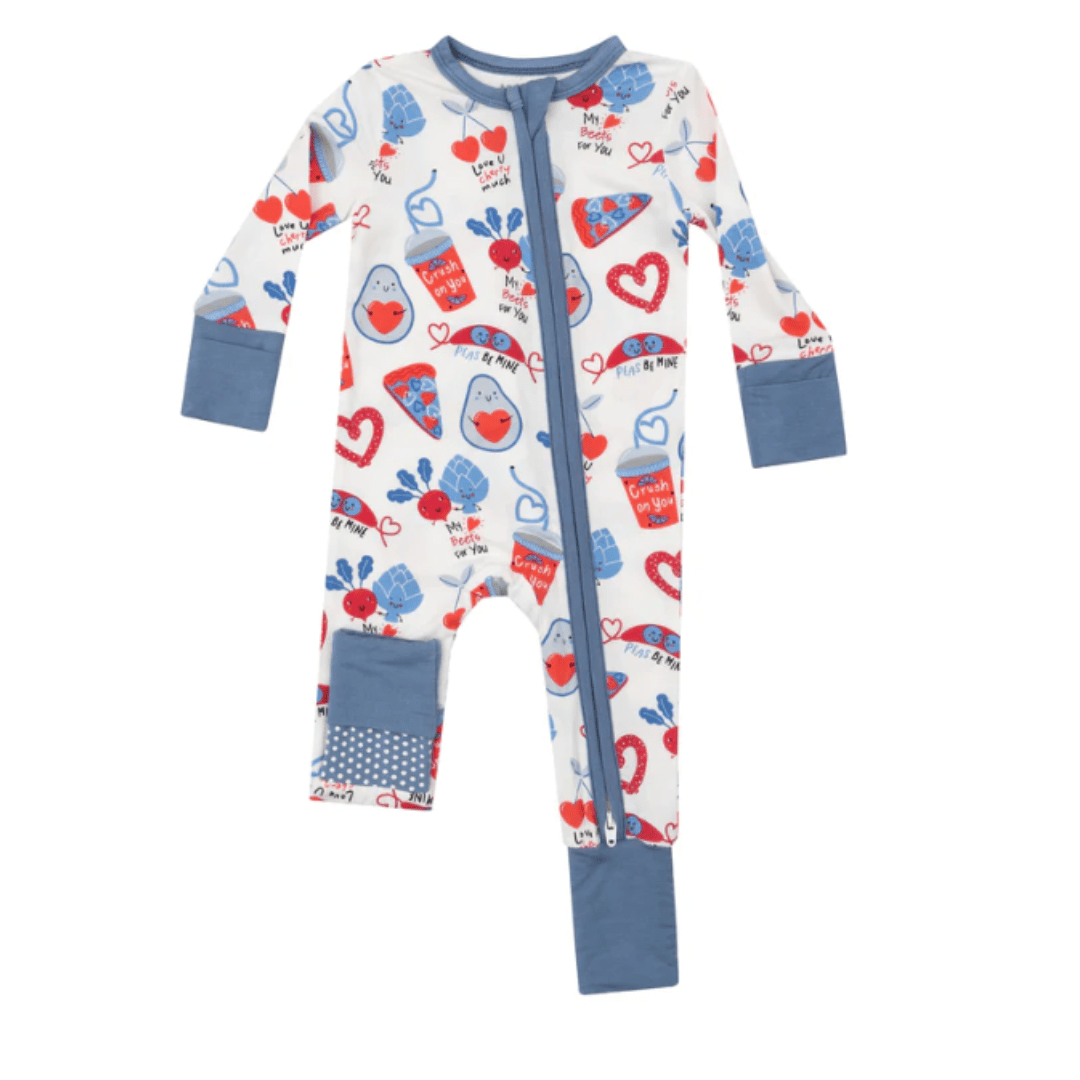 Love You Foodie Much Blue 2 Way Zipper Romper by Angel Dear at Confetti Gift and Party Tuscaloosa Alabama