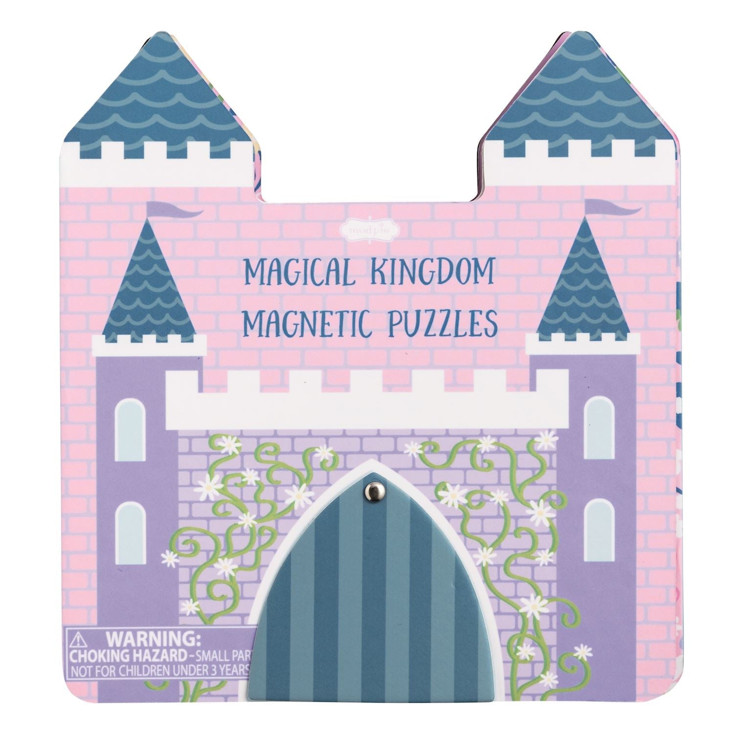 Magical Kingdom Magnetic Puzzle Book shaped like a castle with princess-themed puzzle scenes
