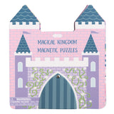 Magical Kingdom Magnetic Puzzle Book shaped like a castle with princess-themed puzzle scenes