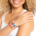 Malibu Sugar - Pink Candy Stripe Tile Bracelets for Teen & Women by Malibu Sugar at Confetti Gift and Party Tuscaloosa Alabama
