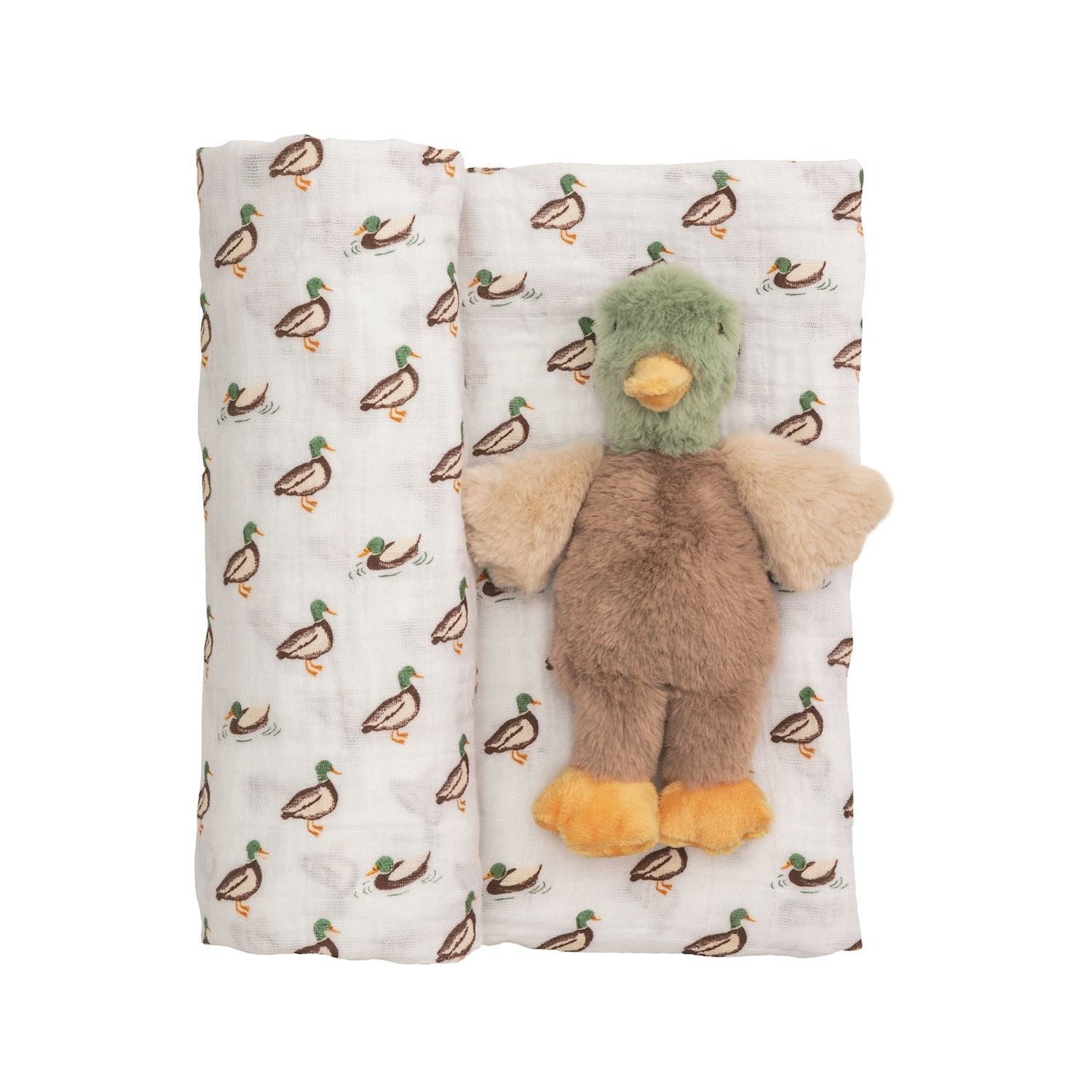 Mallard Swaddle & Rattle Set by Mud Pie at Confetti Gift and Party Tuscaloosa Alabama