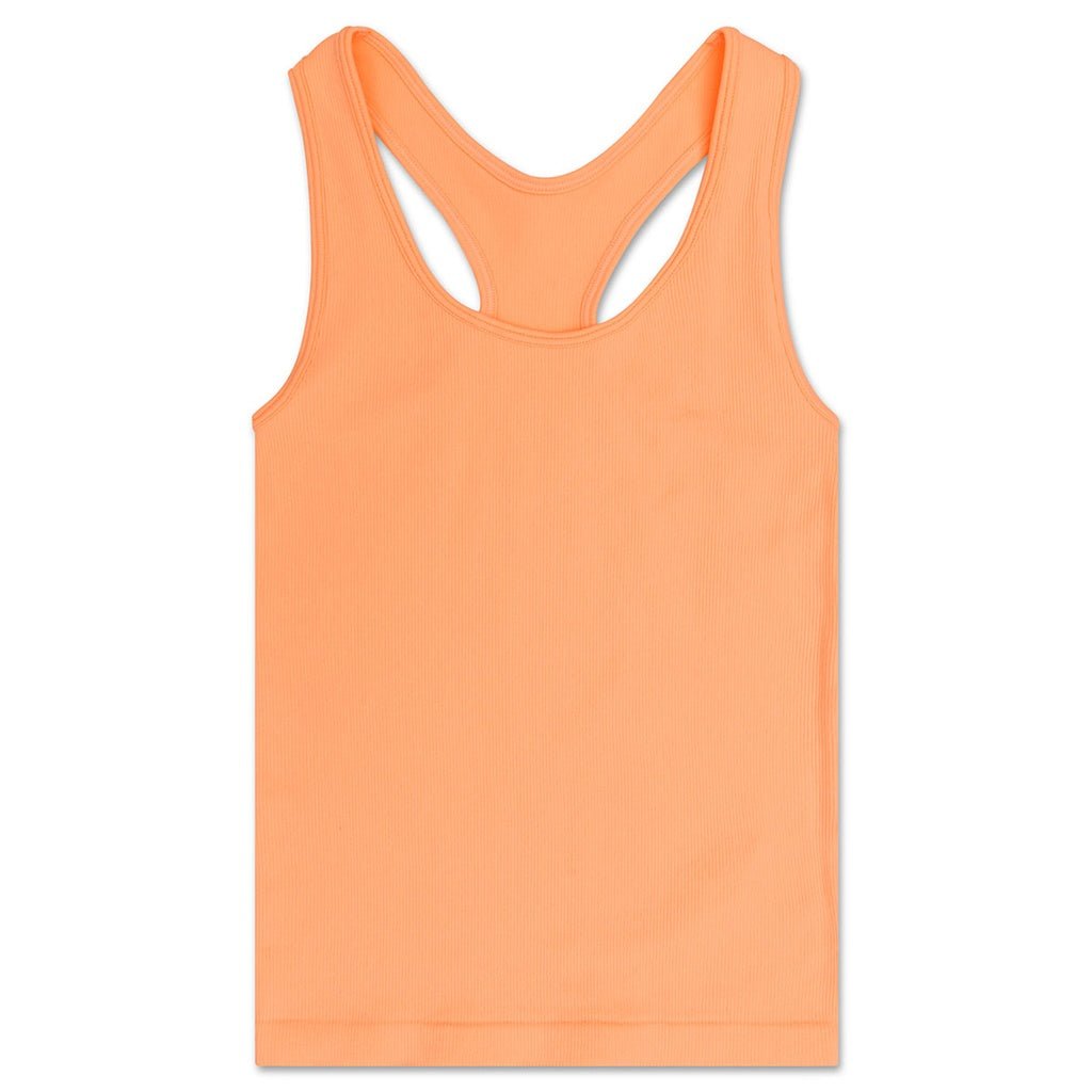 Kids melon orange ribbed racerback tank top