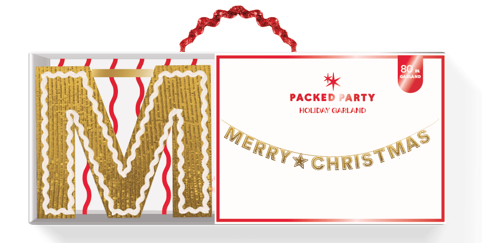 Merry & Bright Reuseable Banner by Packed Party at Confetti Gift and Party Tuscaloosa Alabama