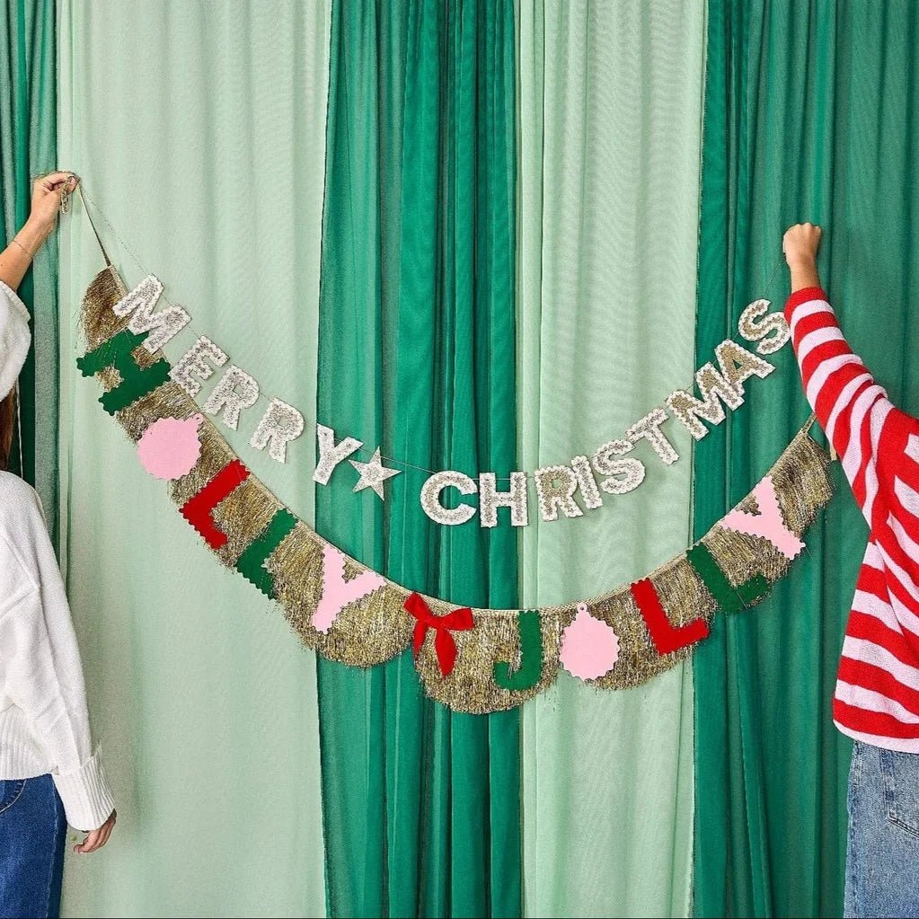 Merry & Christmas Reuseable Banner by Packed Party at Confetti Gift and Party Tuscaloosa Alabama