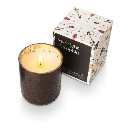 Midnight Pumpkin Small Boxed Crackle Glass Candle by Illume at Confetti Gift and Party