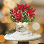 Mini Birch Poinsettia Pop Up Greeting Card by FreshCut Paper LLC at Confetti Gift and Party Tuscaloosa Alabama