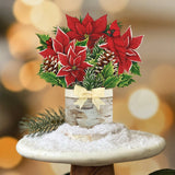 Mini Birch Poinsettia Pop Up Greeting Card by FreshCut Paper LLC at Confetti Gift and Party Tuscaloosa Alabama