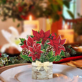 Mini Birch Poinsettia Pop Up Greeting Card by FreshCut Paper LLC at Confetti Gift and Party Tuscaloosa Alabama