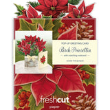 Mini Birch Poinsettia Pop Up Greeting Card by FreshCut Paper LLC at Confetti Gift and Party Tuscaloosa Alabama