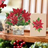Mini Birch Poinsettia Pop Up Greeting Card by FreshCut Paper LLC at Confetti Gift and Party Tuscaloosa Alabama