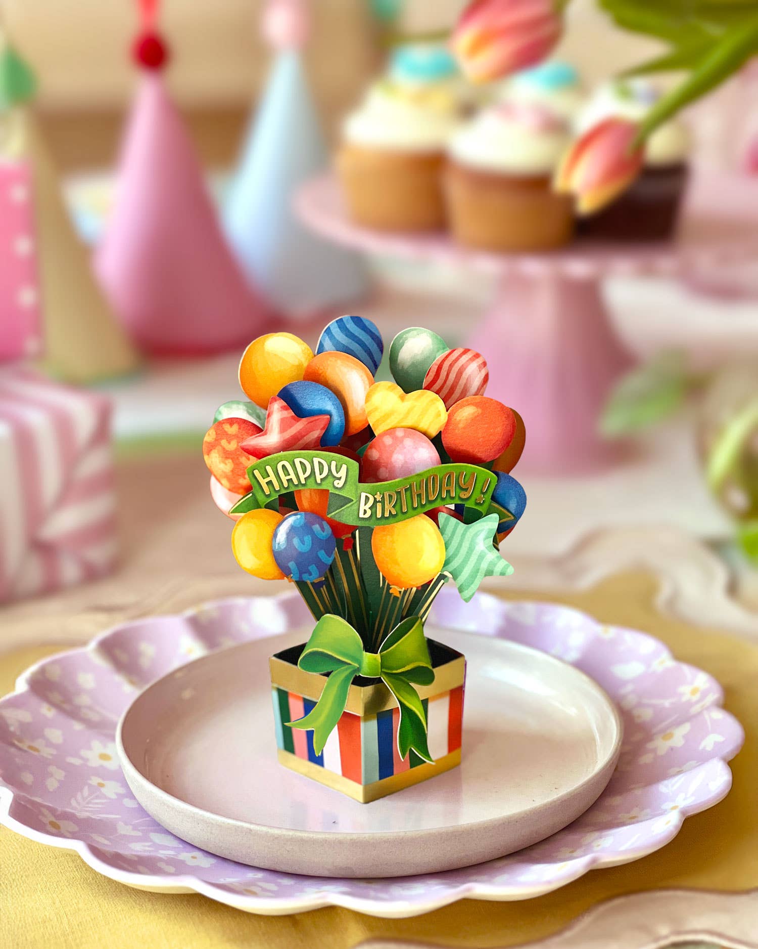 Mini Birthday Balloons Pop Up Birthday Greeting Card by FreshCut Paper LLC at Confetti Gift and Party Tuscaloosa Alabama