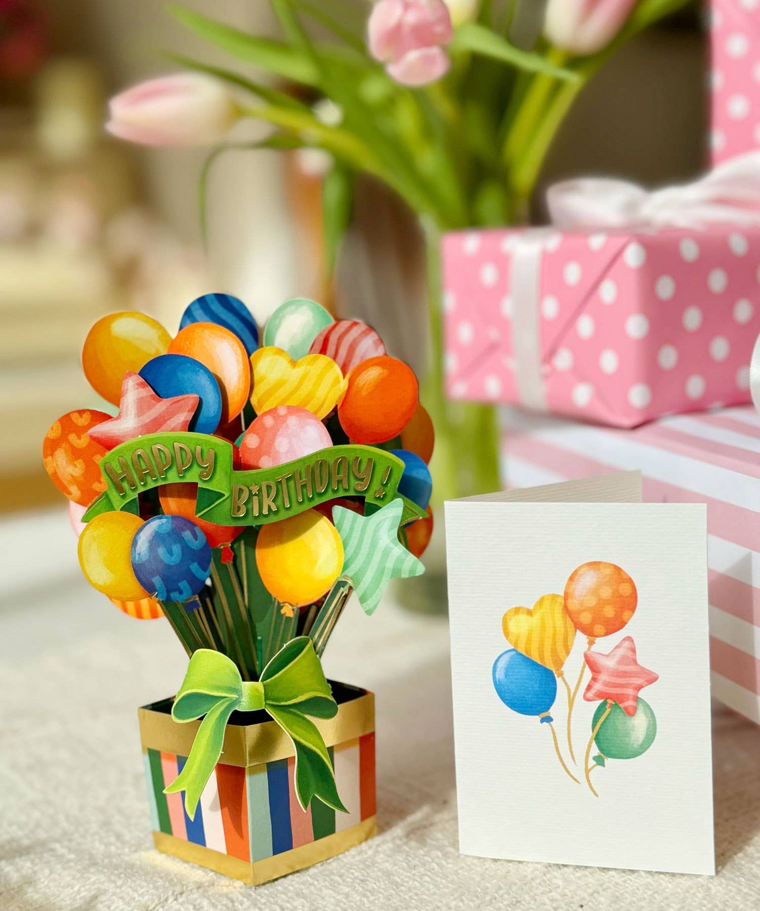 Mini Birthday Balloons Pop Up Birthday Greeting Card by FreshCut Paper LLC at Confetti Gift and Party Tuscaloosa Alabama