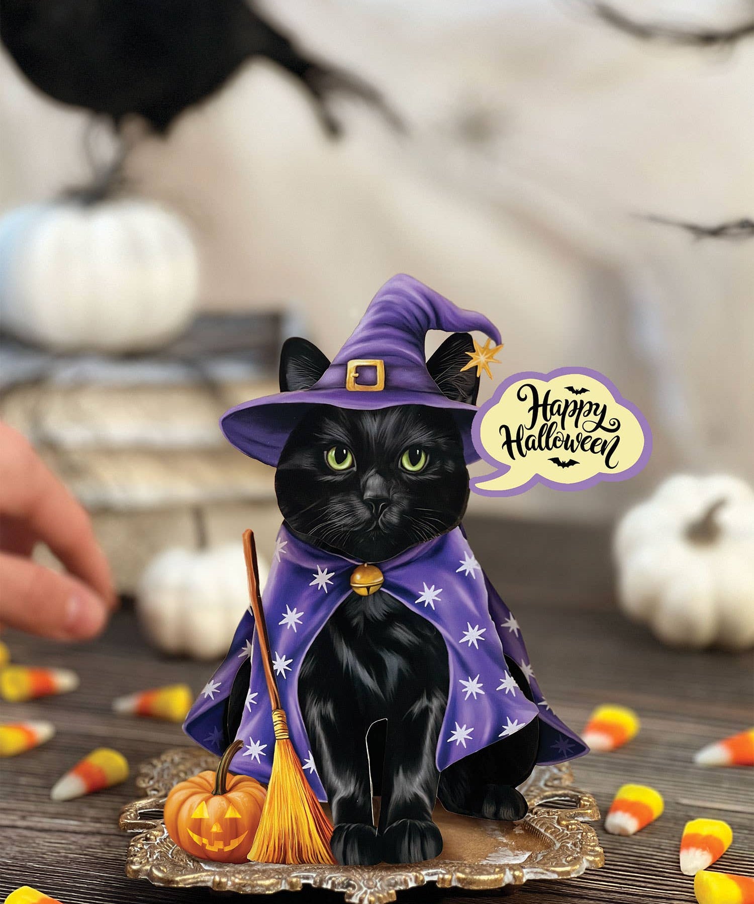 Mini Halloween Cat Pop Up Greeting Card by FreshCut Paper LLC at Confetti Gift and Party Tuscaloosa Alabama