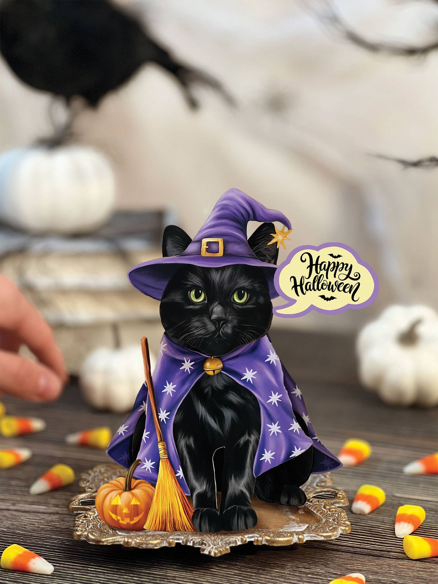 Mini Halloween Cat Pop Up Greeting Card by FreshCut Paper LLC at Confetti Gift and Party Tuscaloosa Alabama