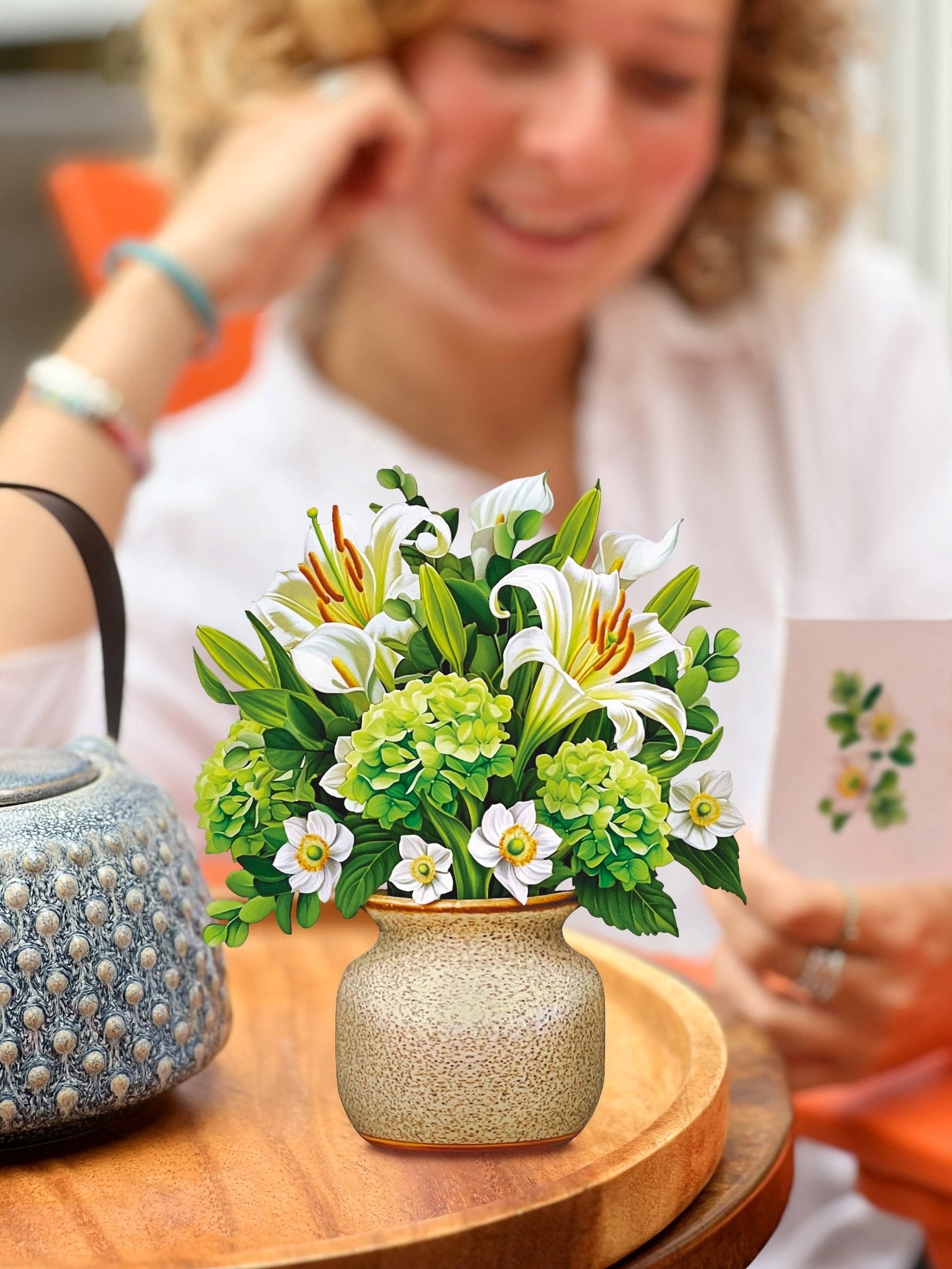 Mini Ivory & Sage Pop Up Greeting Card by FreshCut Paper LLC at Confetti Gift and Party Tuscaloosa Alabama