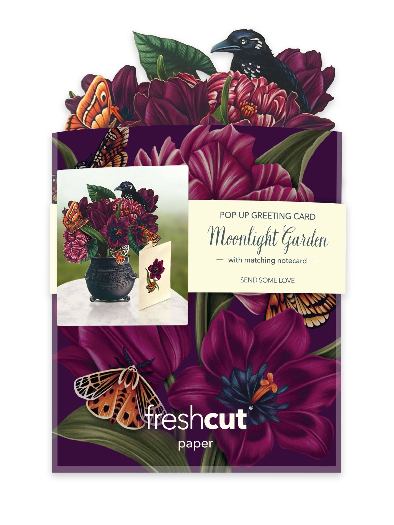 Mini Moonlight Gardens Pop up Greeting Card by FreshCut Paper LLC at Confetti Gift and Party Tuscaloosa Alabama
