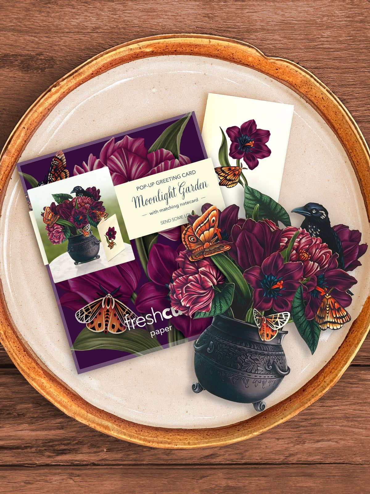 Mini Moonlight Gardens Pop up Greeting Card by FreshCut Paper LLC at Confetti Gift and Party Tuscaloosa Alabama