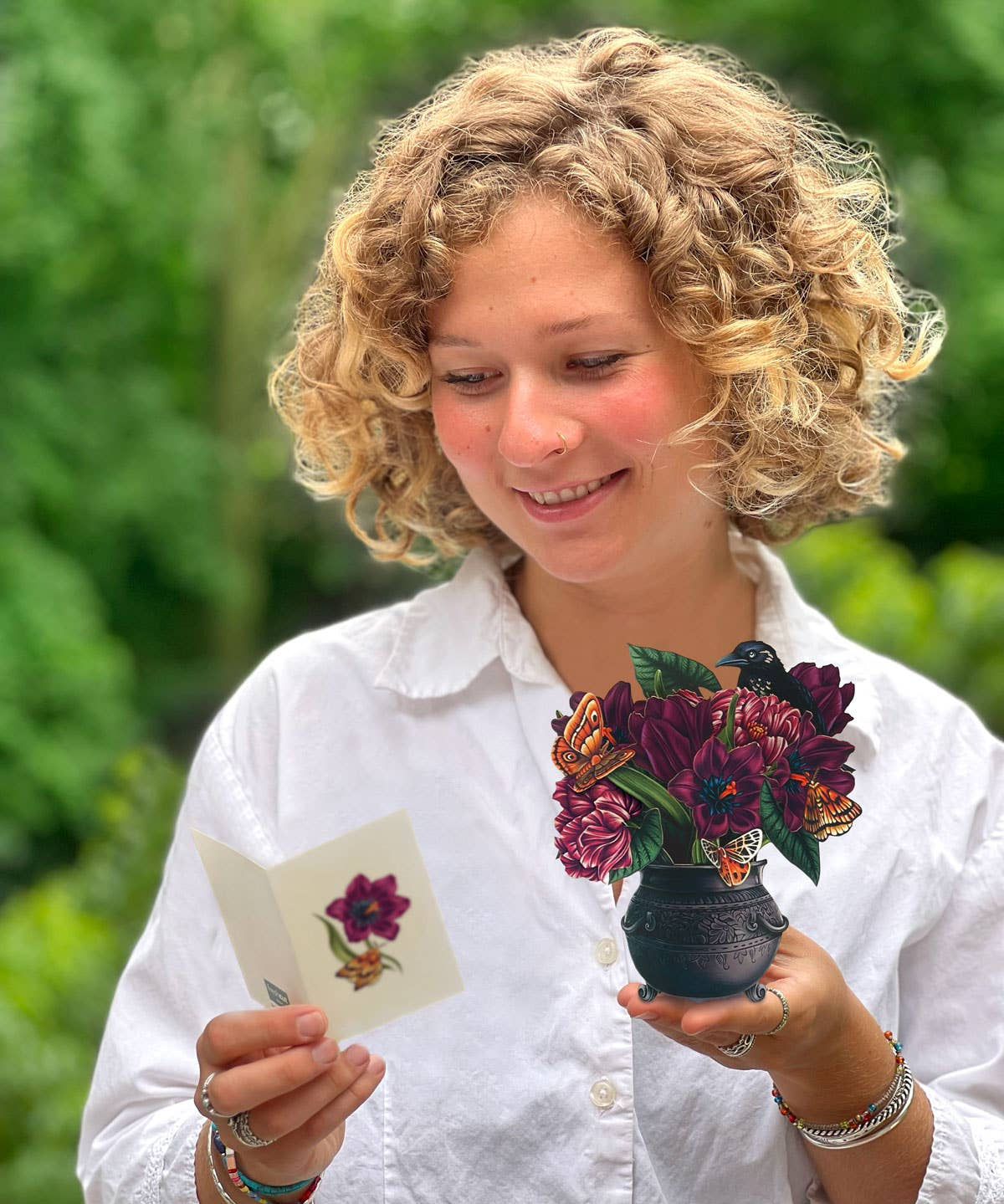 Mini Moonlight Gardens Pop up Greeting Card by FreshCut Paper LLC at Confetti Gift and Party Tuscaloosa Alabama