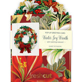 Mini Winter Joy Wreath Pop Up Greeting Card by FreshCut Paper LLC at Confetti Gift and Party Tuscaloosa Alabama