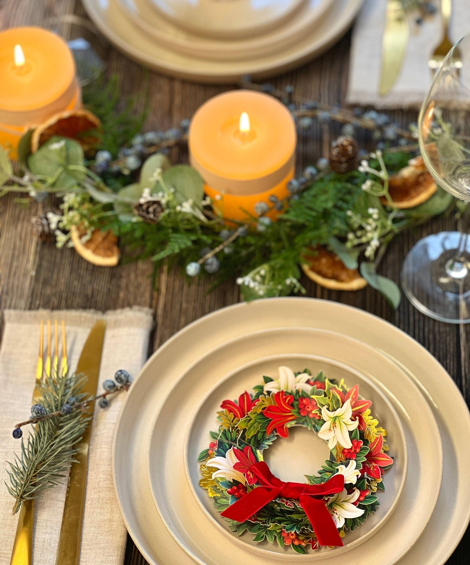 Mini Winter Joy Wreath Pop Up Greeting Card by FreshCut Paper LLC at Confetti Gift and Party Tuscaloosa Alabama