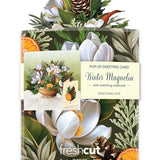 Mini Winter Magnolia Pop Up Greeting Card by FreshCut Paper LLC at Confetti Gift and Party Tuscaloosa Alabama