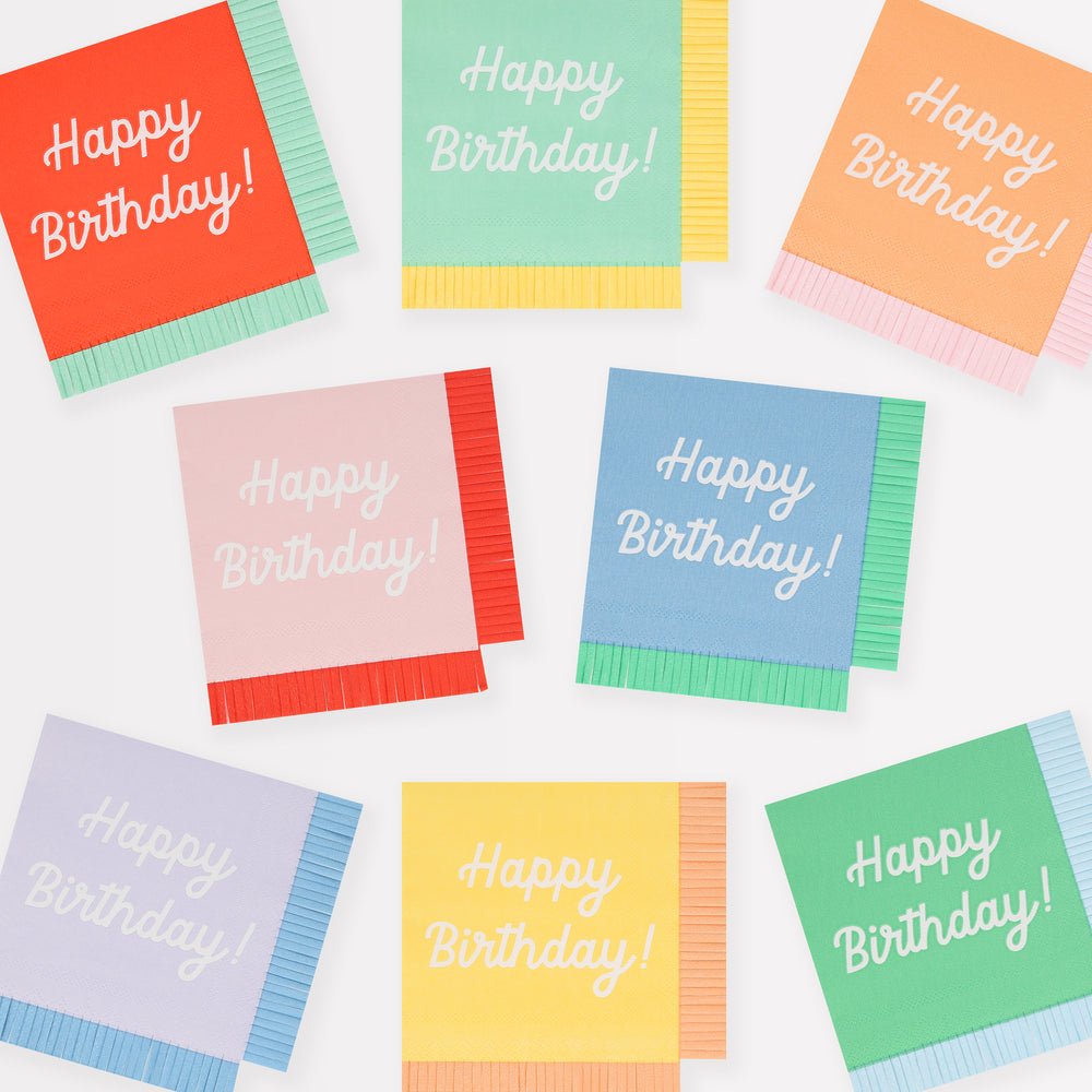 Mixed Happy Birthday Small Napkins by Meri Meri at Confetti Gift and Party Tuscaloosa Alabama