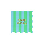 Mixed Stripe Happy Birthday Small Napkins by Meri Meri at Confetti Gift and Party Tuscaloosa Alabama