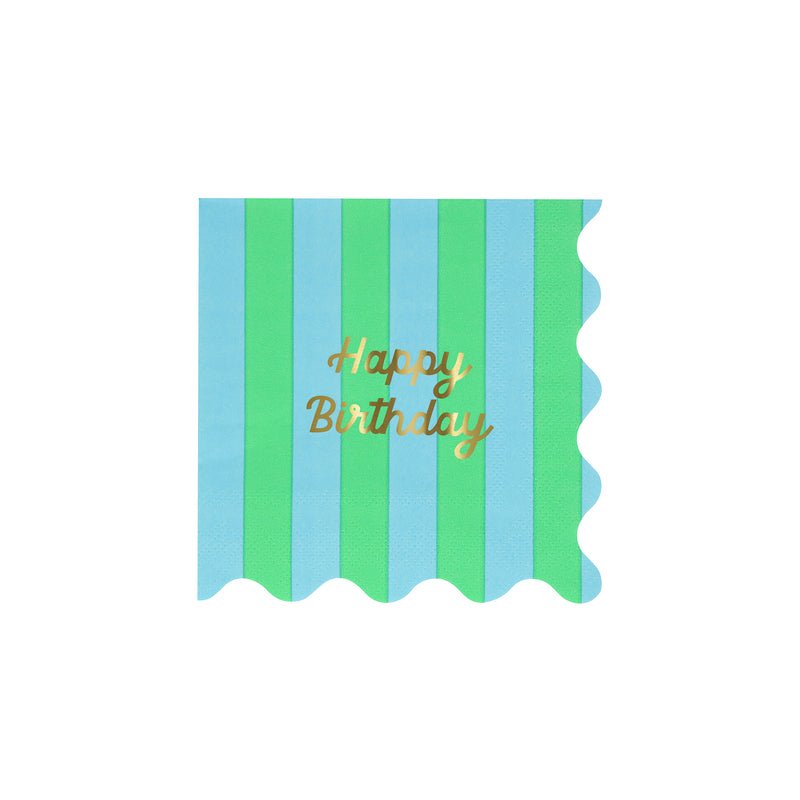 Mixed Stripe Happy Birthday Small Napkins by Meri Meri at Confetti Gift and Party Tuscaloosa Alabama