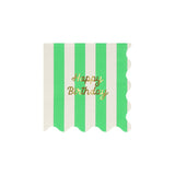 Mixed Stripe Happy Birthday Small Napkins by Meri Meri at Confetti Gift and Party Tuscaloosa Alabama