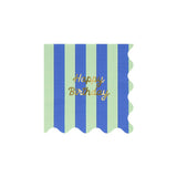 Mixed Stripe Happy Birthday Small Napkins by Meri Meri at Confetti Gift and Party Tuscaloosa Alabama