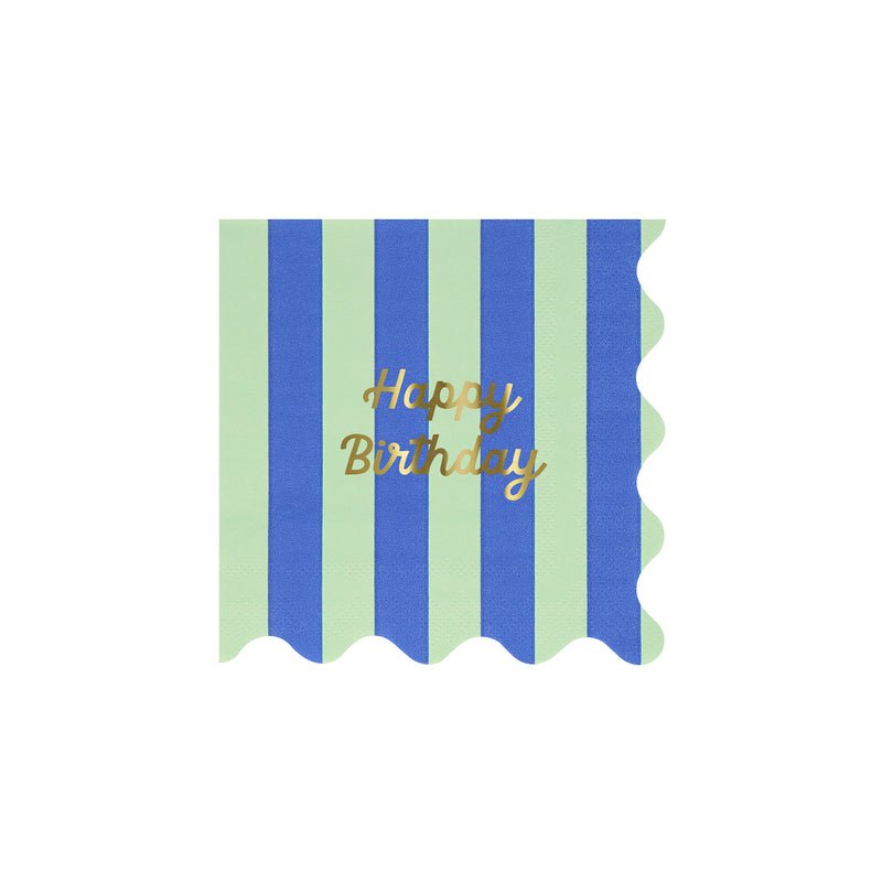Mixed Stripe Happy Birthday Small Napkins by Meri Meri at Confetti Gift and Party Tuscaloosa Alabama