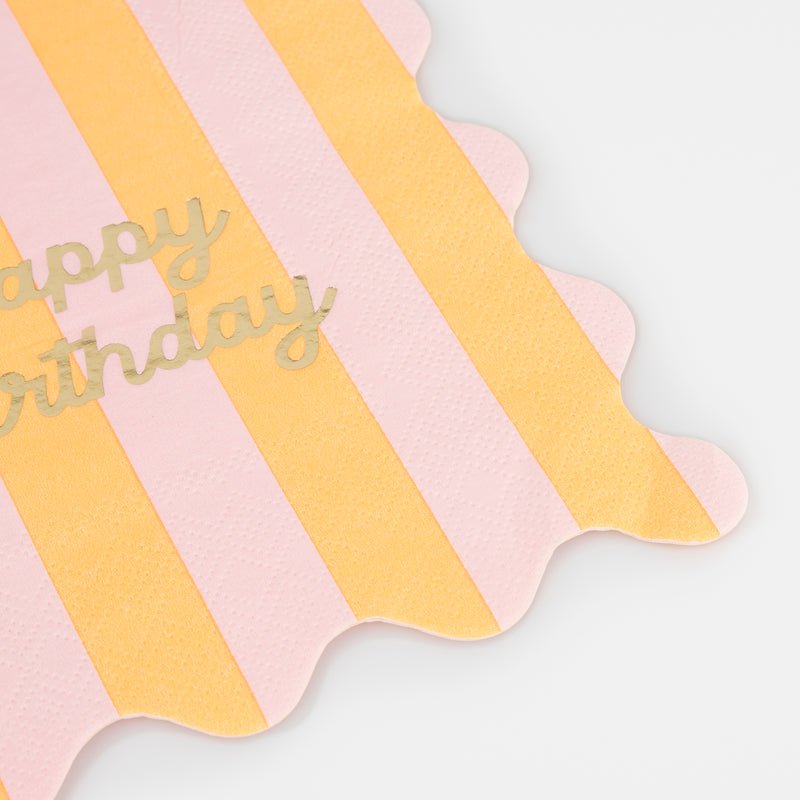 Mixed Stripe Happy Birthday Small Napkins by Meri Meri at Confetti Gift and Party Tuscaloosa Alabama