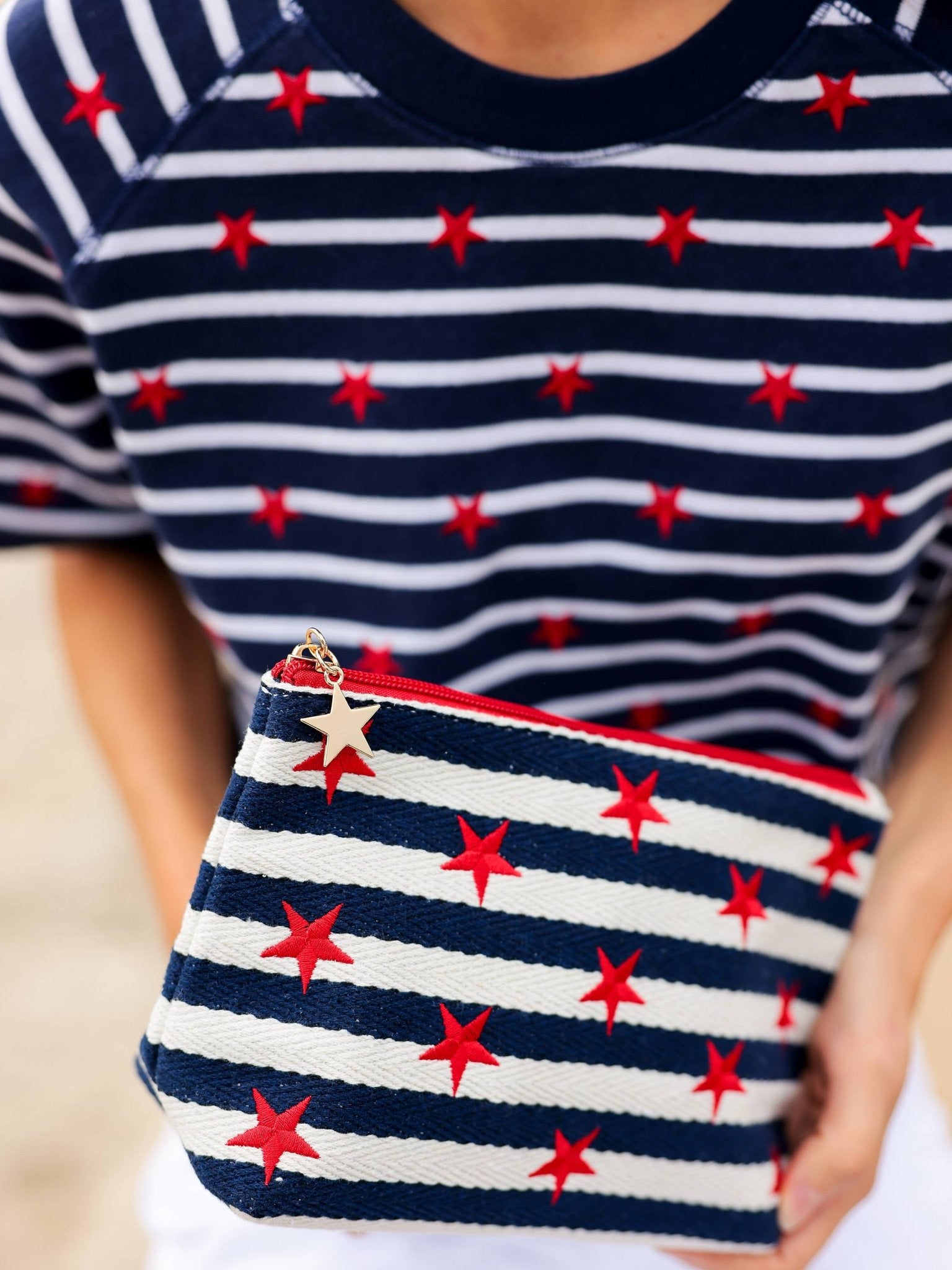 MORGAN STARS LARGE ZIP POUCH by Shiraleah at Confetti Gift and Party Tuscaloosa Alabama