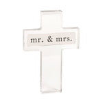 “Mr. & Mrs.” Sentiment Acrylic Cross by Mud Pie at Confetti Gift and Party Tuscaloosa Alabama