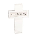 “Mr. & Mrs.” Sentiment Acrylic Cross by Mud Pie at Confetti Gift and Party Tuscaloosa Alabama