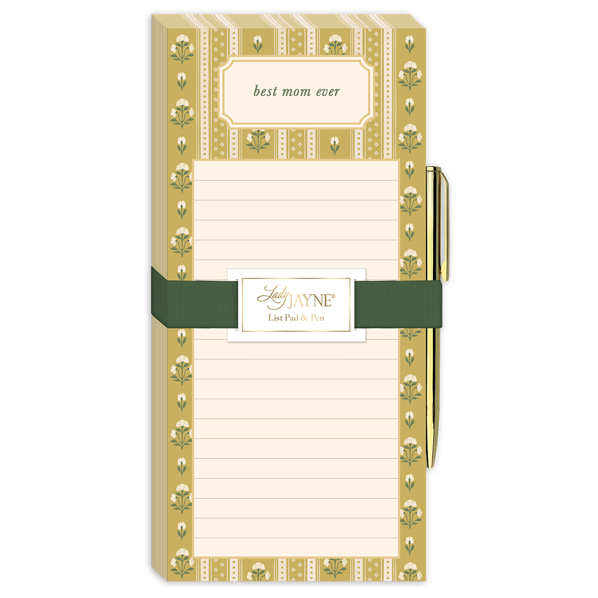 Mustard Stripe Sweet Boutique Magnetic Notepad with Pen by lady jayne at Confetti Gift and Party Tuscaloosa Alabama