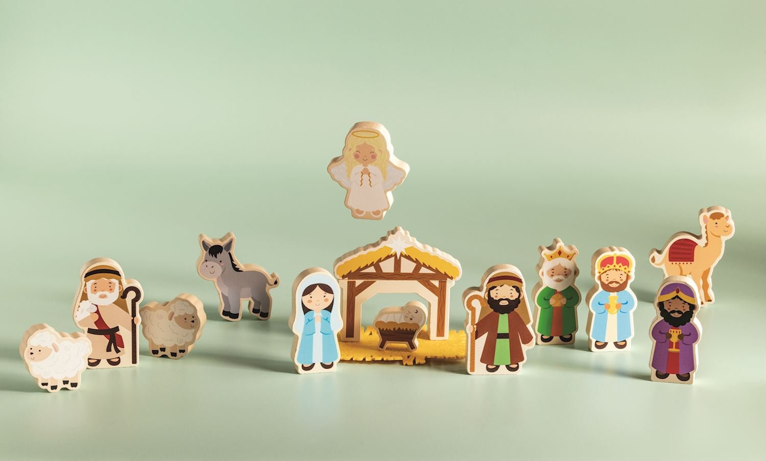 Nativity Wood Toy Set – 13 - Piece Christmas Story Play Set by Mud Pie at Confetti Gift and Party Tuscaloosa Alabama