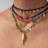 Natural Stone Necklace with Fish Pendant by ACCITY at Confetti Gift and Party Tuscaloosa Alabama