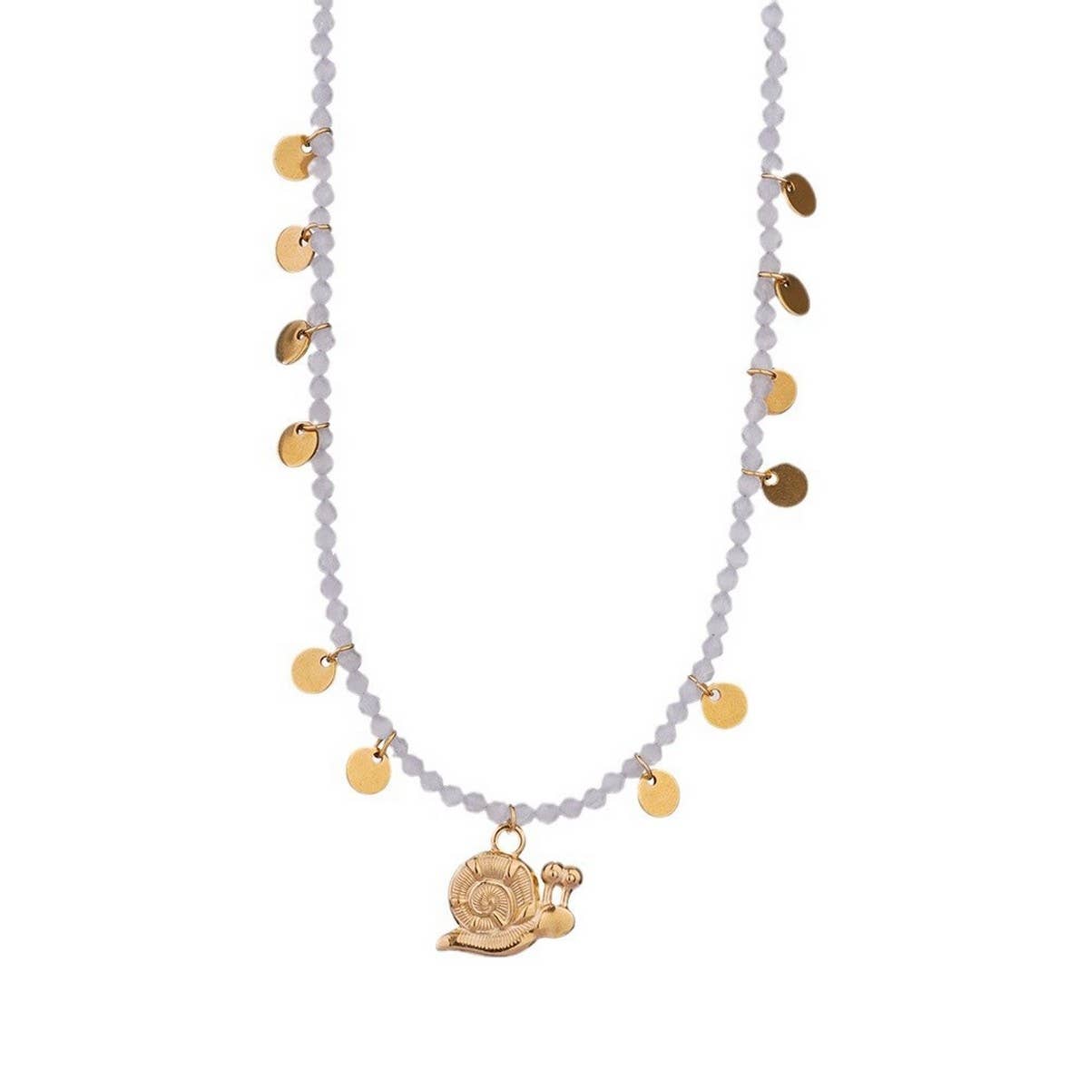Natural Stone Necklace with Fish Pendant by ACCITY at Confetti Gift and Party Tuscaloosa Alabama