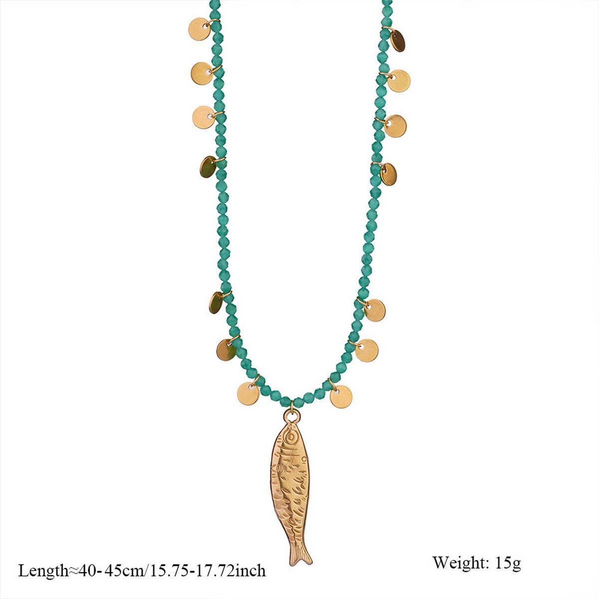 Natural Stone Necklace with Fish Pendant by ACCITY at Confetti Gift and Party Tuscaloosa Alabama
