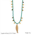 Natural Stone Necklace with Fish Pendant by ACCITY at Confetti Gift and Party Tuscaloosa Alabama