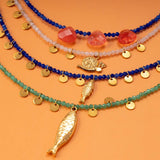 Natural Stone Necklace with Fish Pendant by ACCITY at Confetti Gift and Party Tuscaloosa Alabama