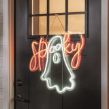 Neon Ghost Door Hanger by Mud Pie at Confetti Gift and Party Tuscaloosa Alabama