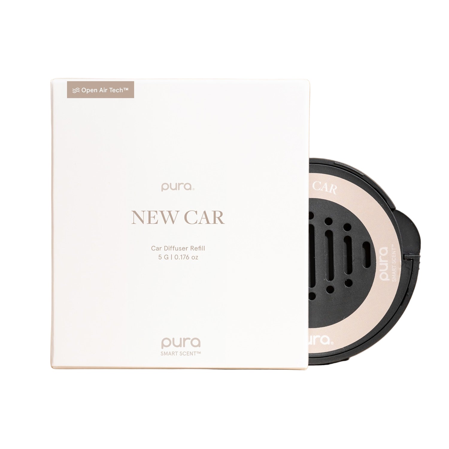 New Car Pura Car Diffuser refill with fresh leather, soft woods, and subtle musk scent