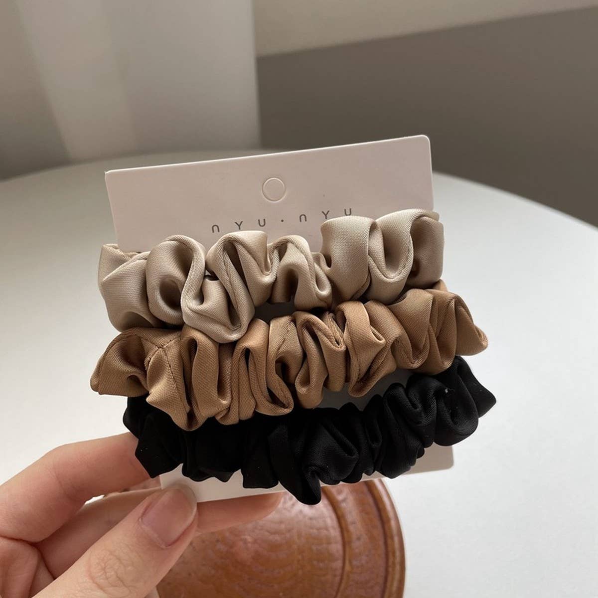 NEW TEMPERAMENT SET SIMPLE HAIR SCRUNCHIES by ACCITY at Confetti Gift and Party Tuscaloosa Alabama
