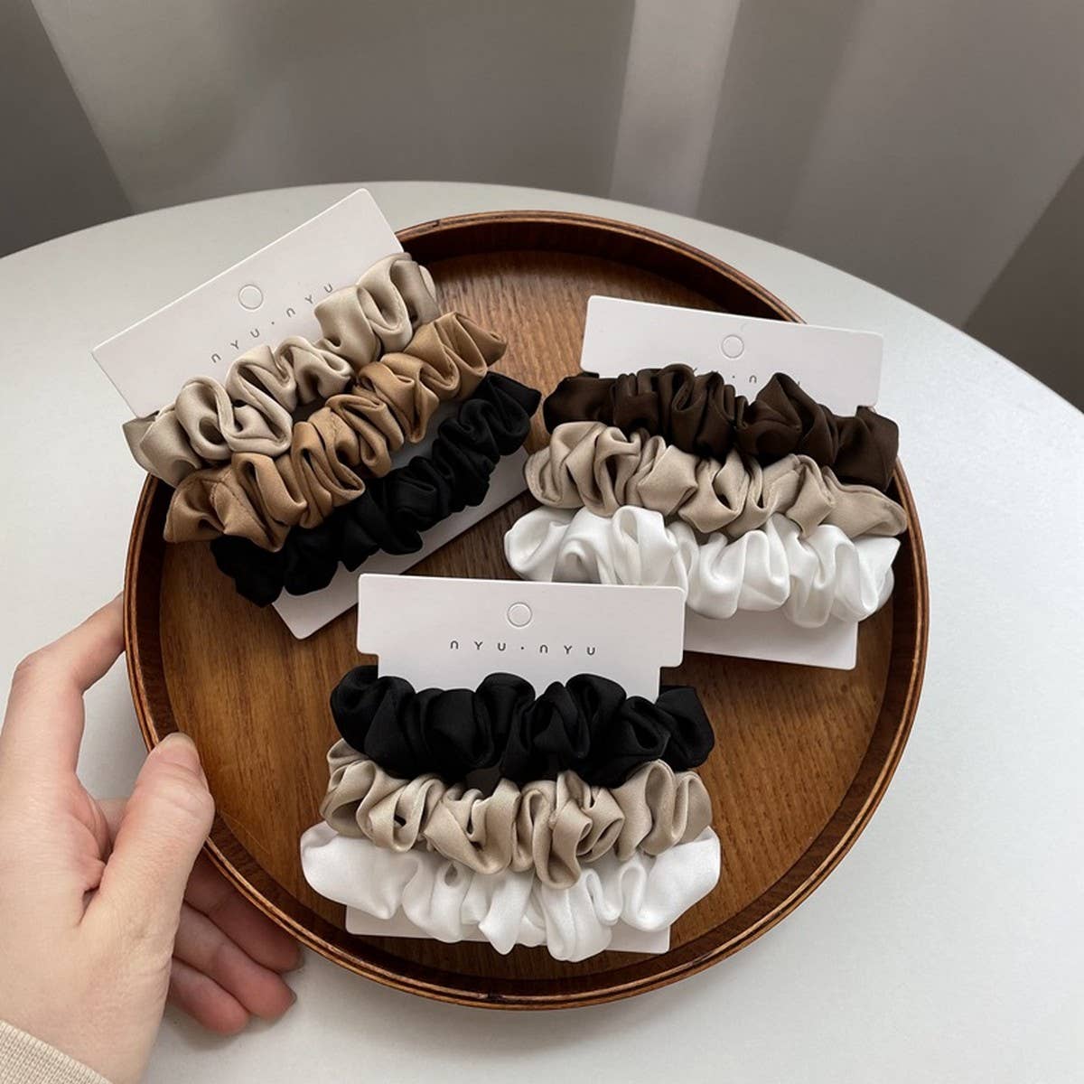 NEW TEMPERAMENT SET SIMPLE HAIR SCRUNCHIES by ACCITY at Confetti Gift and Party Tuscaloosa Alabama