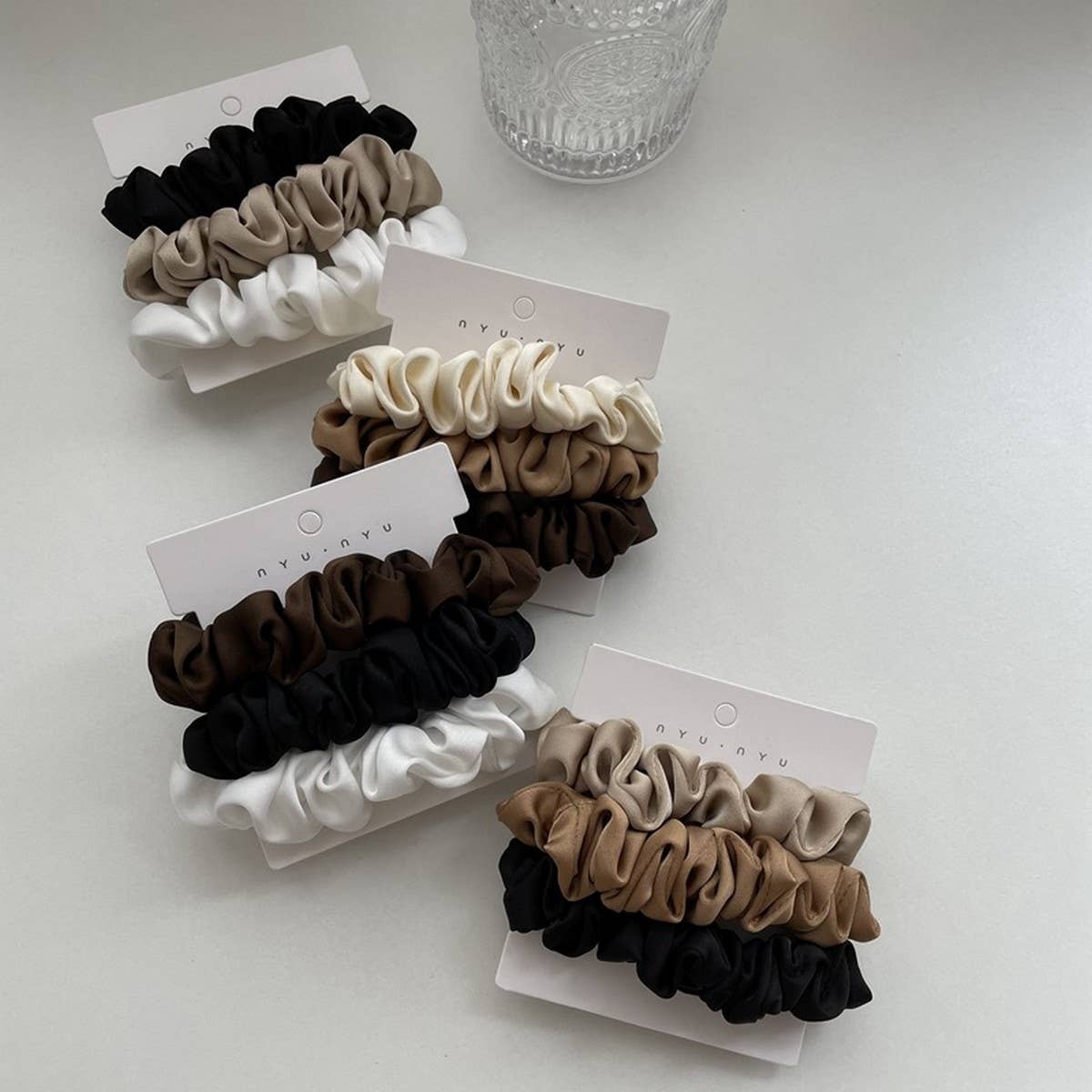 NEW TEMPERAMENT SET SIMPLE HAIR SCRUNCHIES by ACCITY at Confetti Gift and Party Tuscaloosa Alabama