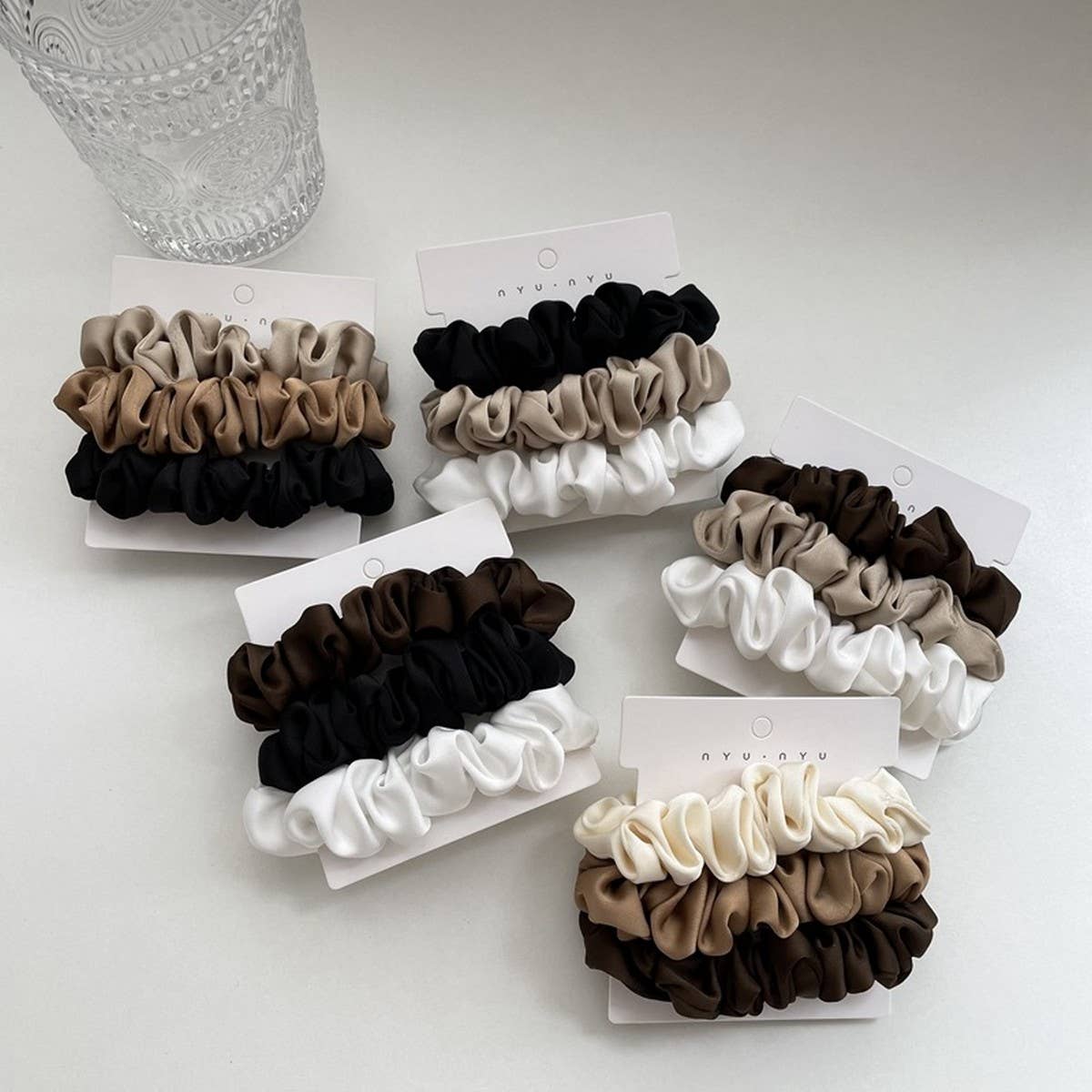 NEW TEMPERAMENT SET SIMPLE HAIR SCRUNCHIES by ACCITY at Confetti Gift and Party Tuscaloosa Alabama