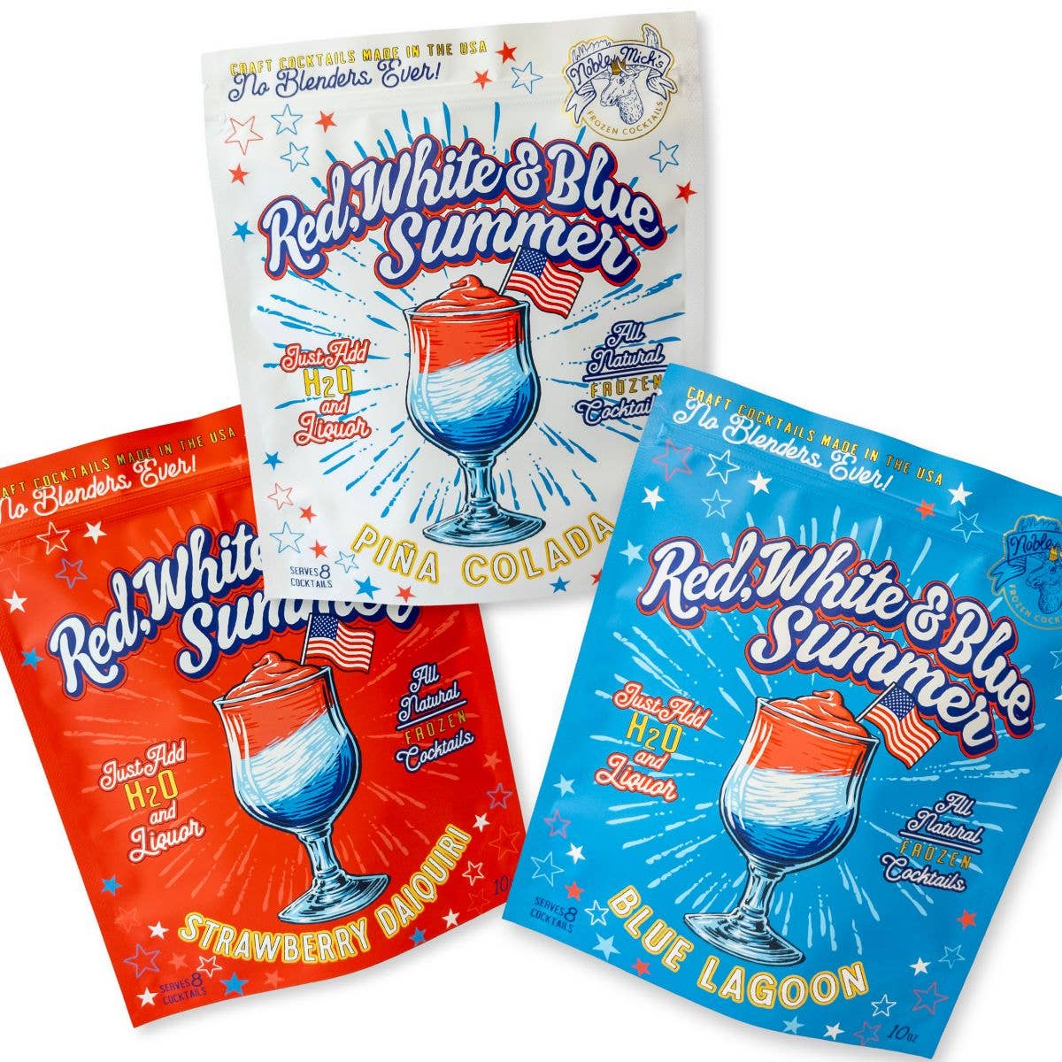 Noble Mick's - Craft Beverage Company - Red, White & Blue Summer Pina Colada Frozen Cocktail by Noble Mick's - Craft Beverage Company at Confetti Gift and Party Tuscaloosa Alabama